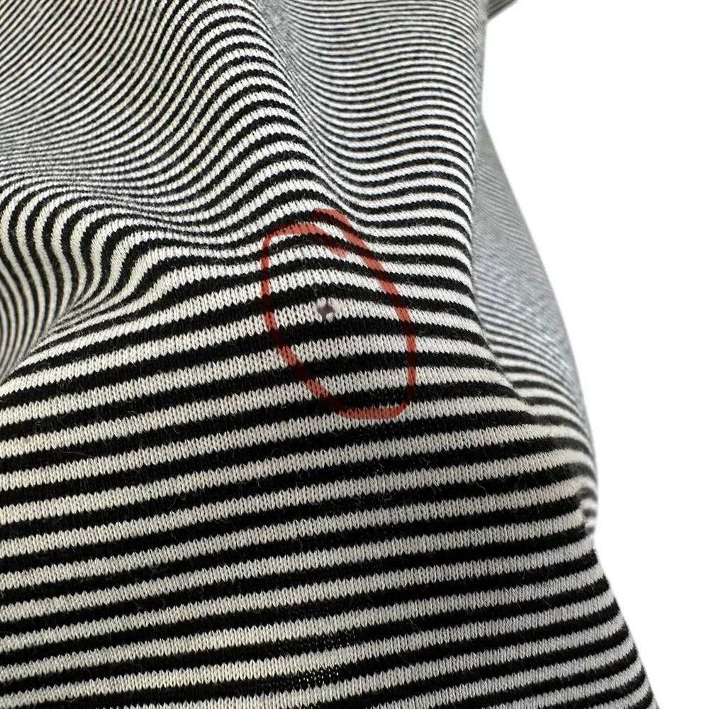 Burberry Golf Mens Striped Short Sleeve Polo Shirt Size Large Black White Cotton - Picture 5 of 10